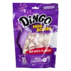 Cheapest 💯 Dingo Pet Treats Dingo Rawhide Mini Bones Rawhide Chews for 🦮 Dog Chicken Flavor 🌟
