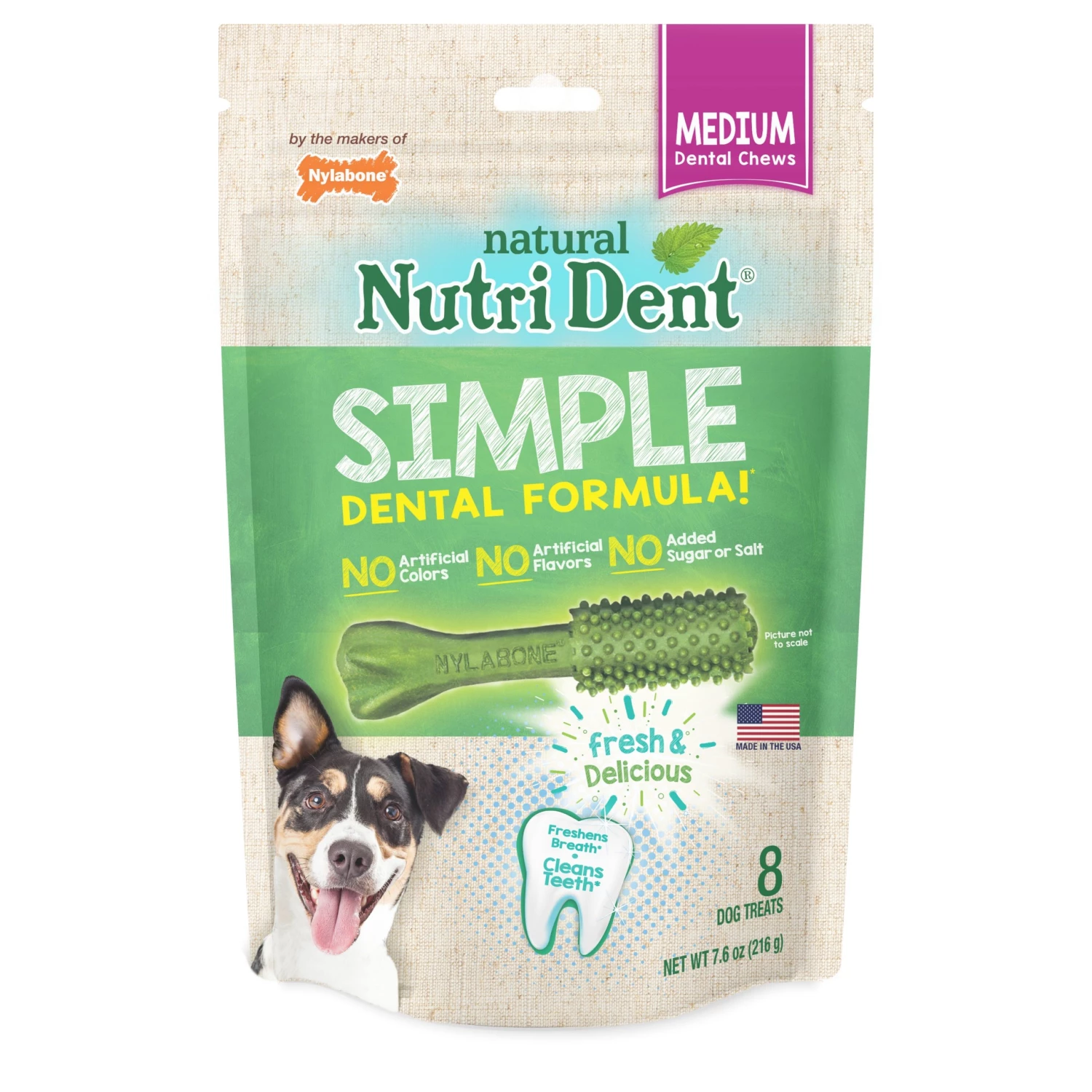 Best Sale 🤩 Nylabone Pet Treats Nutri Dent Simple Dental Treats for 🐕 Dog Natural Flavor (7.6-oz) ⭐
