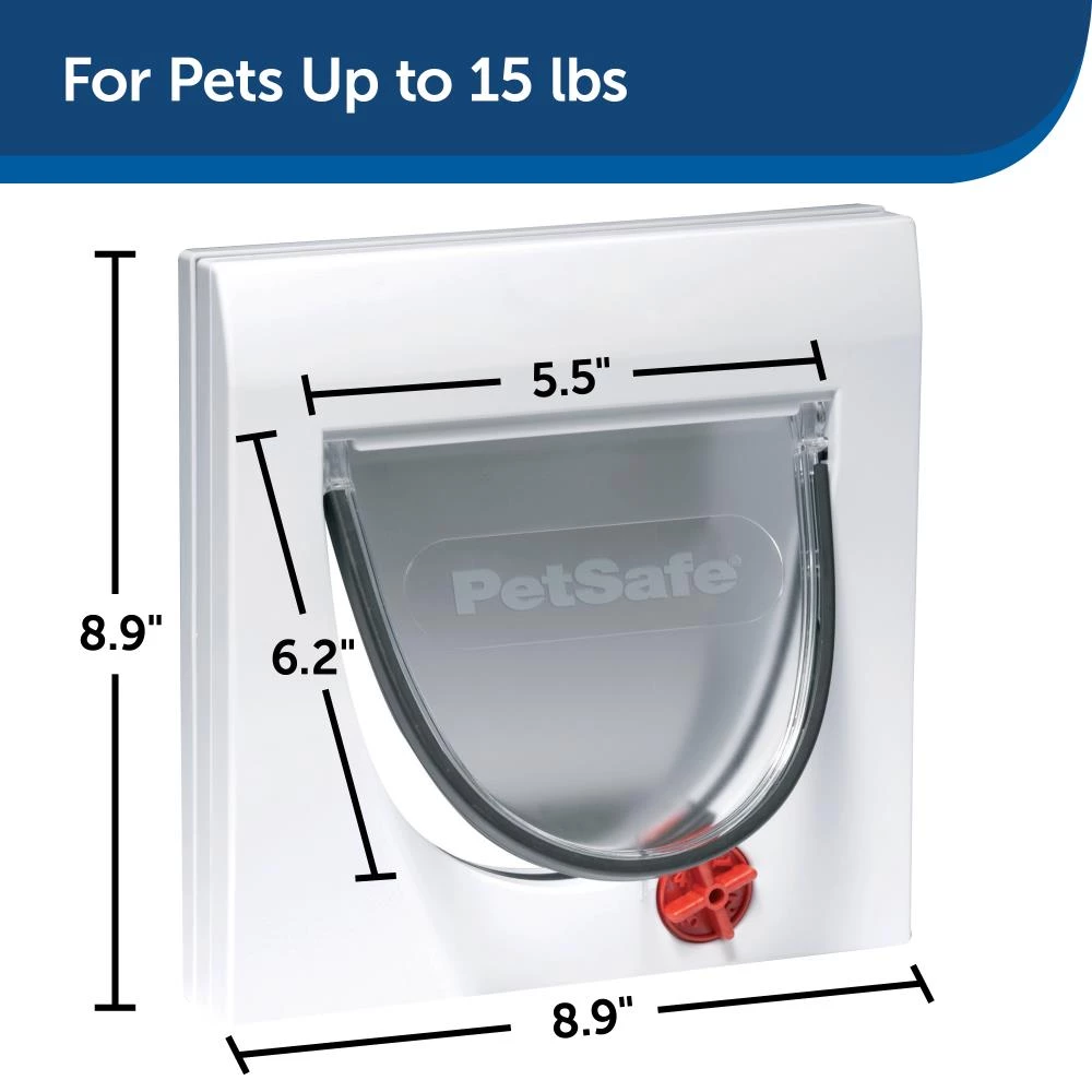 Outlet 🛒 PetSafe Pet Doors Cat Flap Small (25-lb or Less) White Plastic Pet Door ✔️ - Image 3