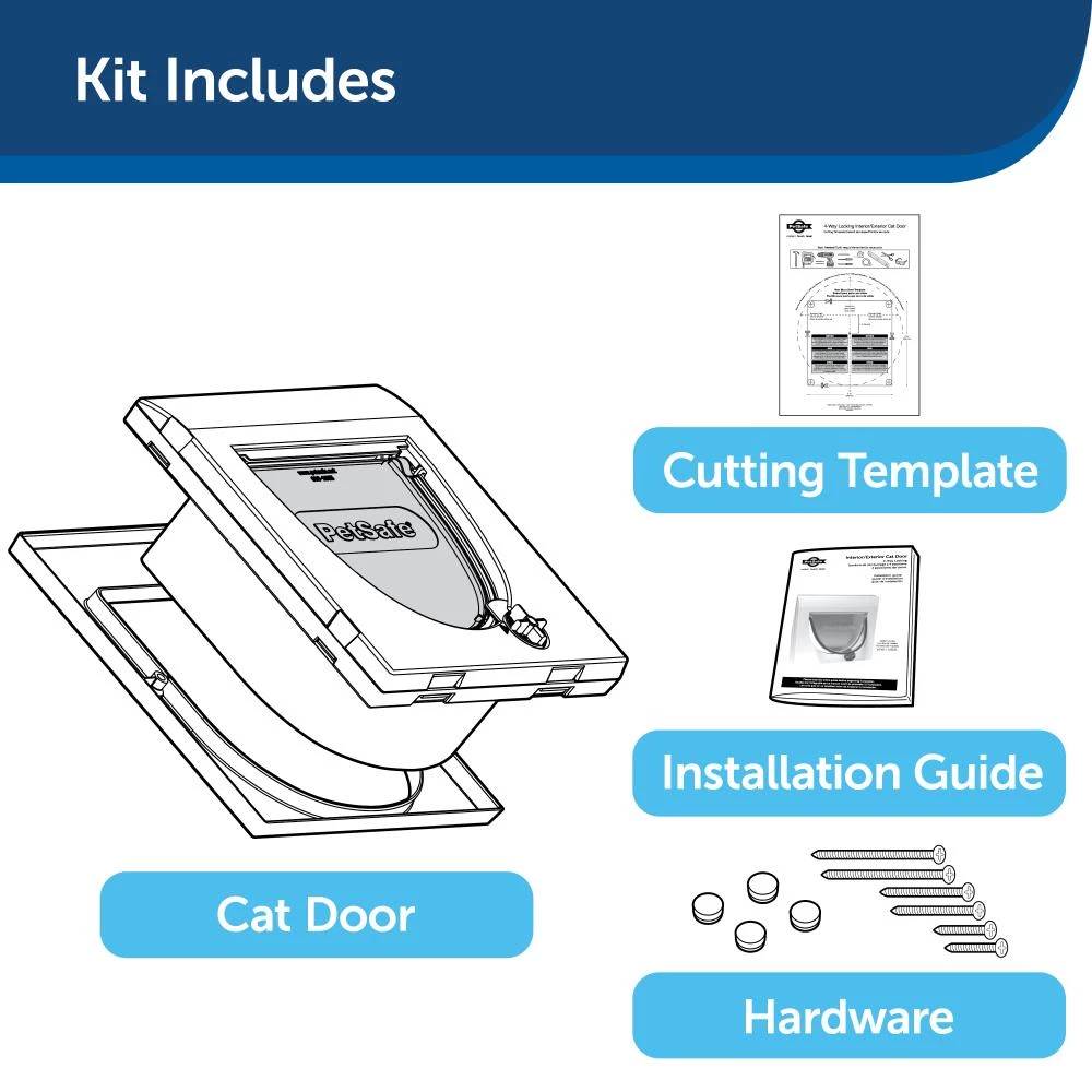Outlet 🛒 PetSafe Pet Doors Cat Flap Small (25-lb or Less) White Plastic Pet Door ✔️ - Image 2