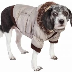 Coupon ⭐ Pet Life Pet Clothing Metallic Fashion Pet Parka 🧥 Coat X-large (91- 110-lb)Metallic Grey 🐕 Dog/Cat 🧥 Coat ❤️