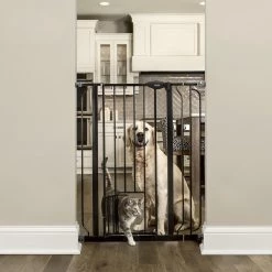 Cheapest 🧨 Carlson Pet Products Pet Gates Tension-Mount Black Metal Pet Gate 🎁