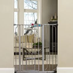 New 😀 Carlson Pet Products Pet Gates Tension-Mount Silver Metal Pet Gate 🔔