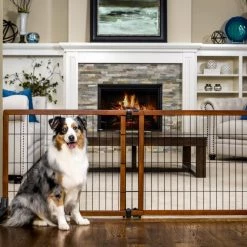 Best Pirce 🔔 Carlson Pet Products Pet Gates Freestanding Expandable Brown Wood Pet Gate ✔️