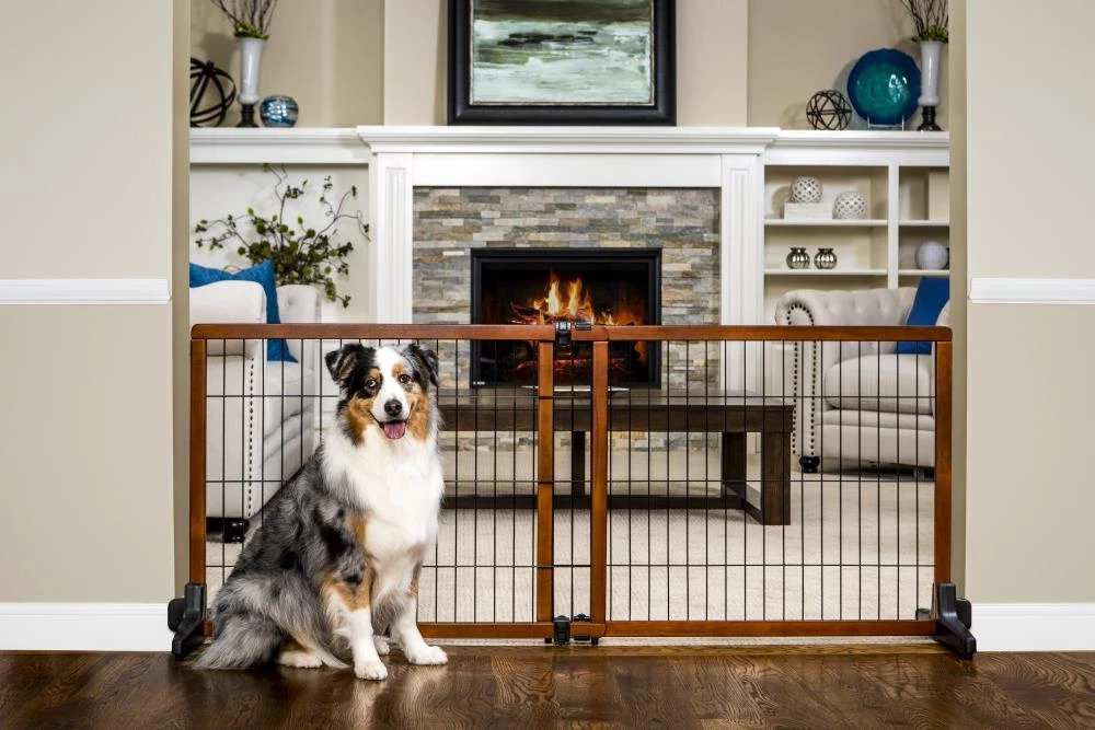 Best Pirce ๐ Carlson Pet Products Pet Gates Freestanding Expandable Brown Wood Pet Gate โ๏ธ