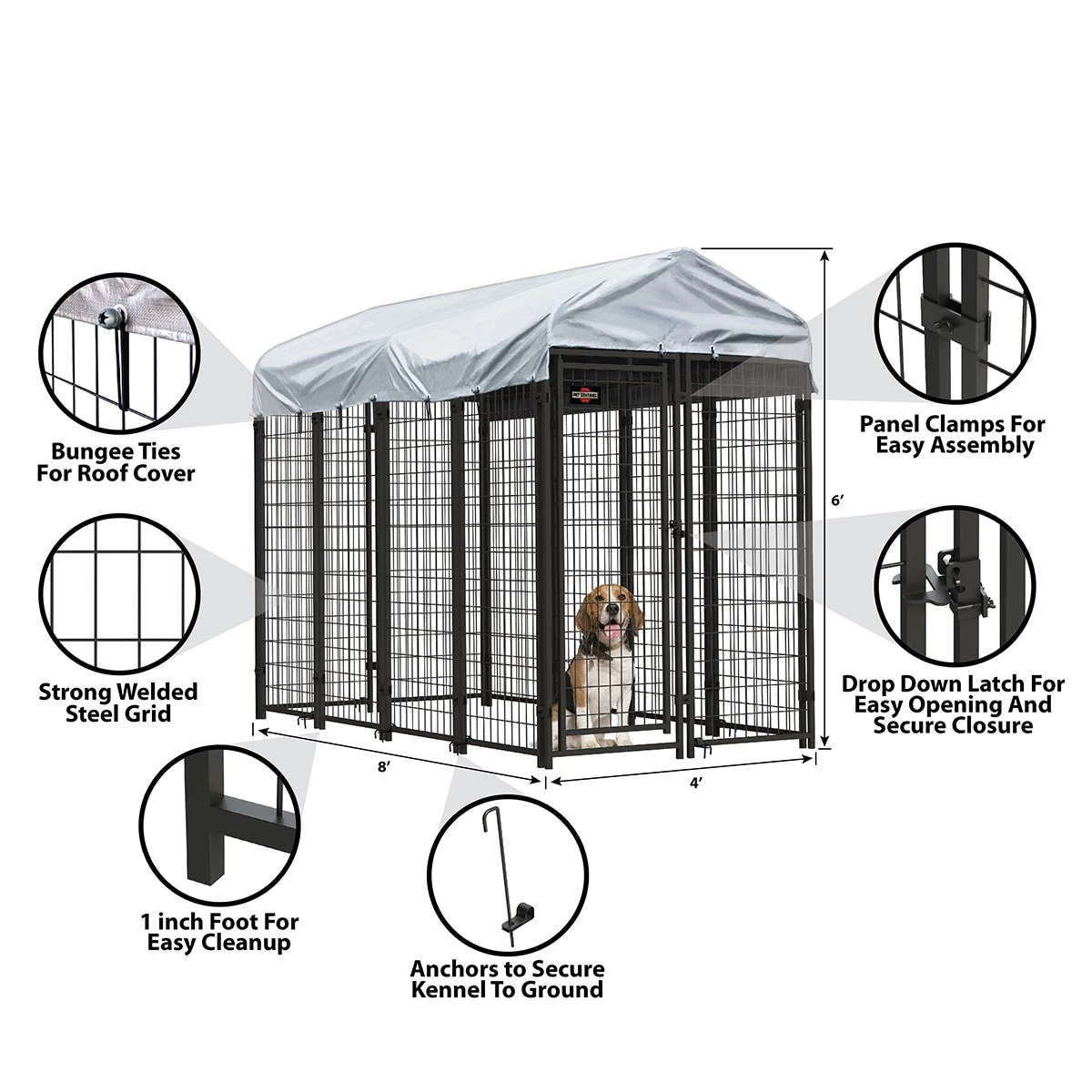 Buy ๐ Pet Sentinel Crates & Kennels 8-ft L x 4-ft W x 6-ft H Box Kit โ๏ธ - Image 2