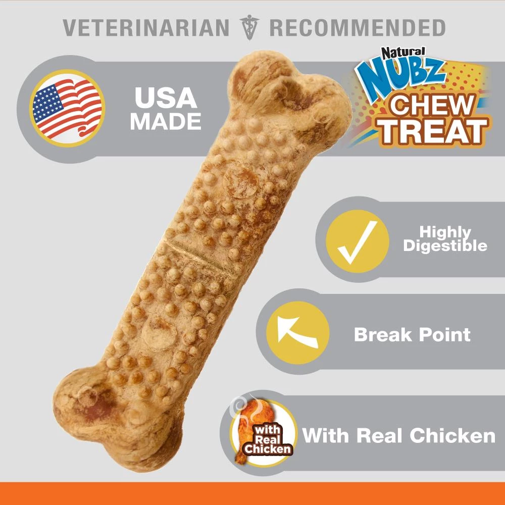 Cheapest 😀 Nylabone Pet Treats Nubz Edible 🦮 Dog Chews Dental Treats for 🦮 Dog Chicken Flavor (6.6-oz) 🔥 - Image 3