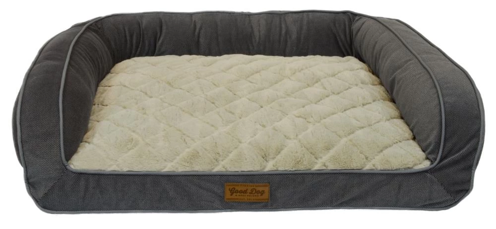 Buy ๐ DMC Pet Beds Gray/White Faux Fur Rectangular 40-in x 30-in ๐ Dog/Cat Bed (For Any) ๐