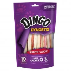 Cheapest ❤️ Dingo Pet Treats DynoStix Rawhide Chews for 🦮 Dog Chicken Flavor (10-Count) ⭐