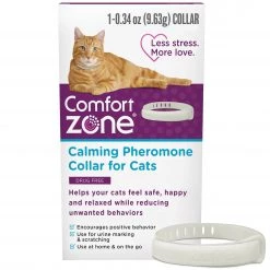 Best Pirce 🛒 Comfort Zone Pet Collars & Harnesses Comfort Zone Cat Calming Pheromone Collar, Anxiety and Stress Relief Aid, Breakaway Design, White, Single Pack 😀