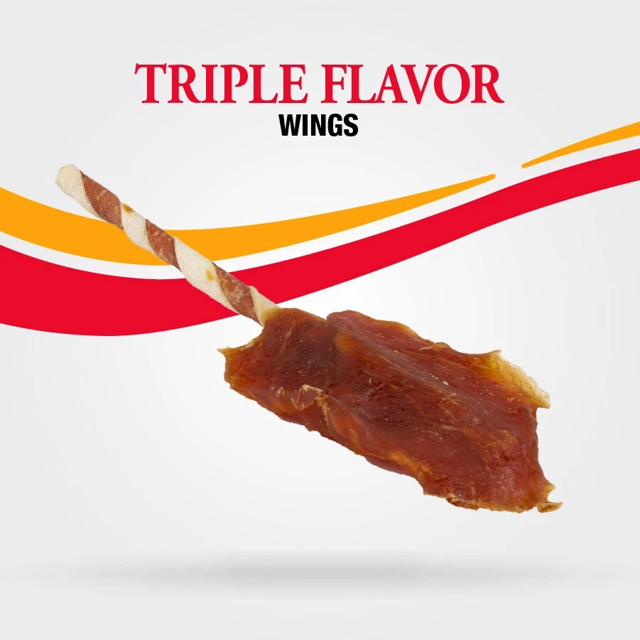 Outlet ๐ Good 'n' Fun Pet Treats Triple Flavor Wings Rawhide Chews for ๐ Dog Variety Flavor ๐คฉ - Image 8